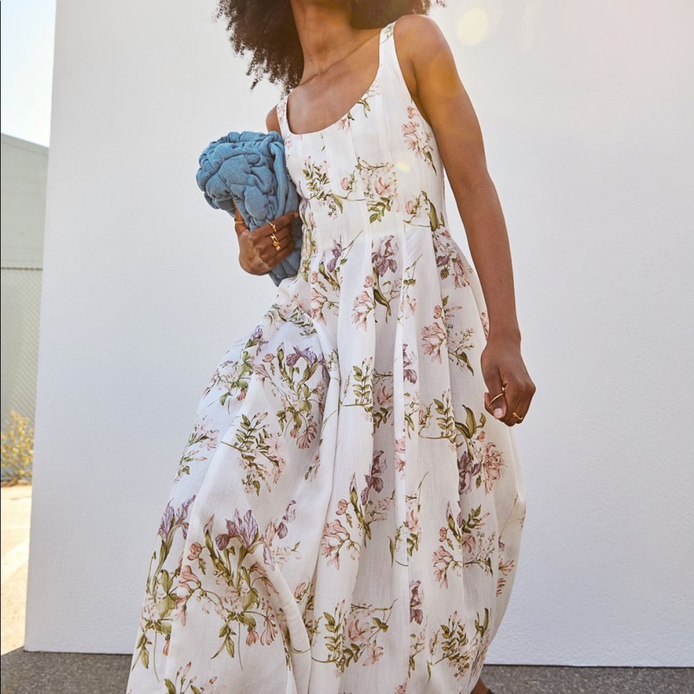 Brock Collection x H&M Floral Maxi Dress - White and Green